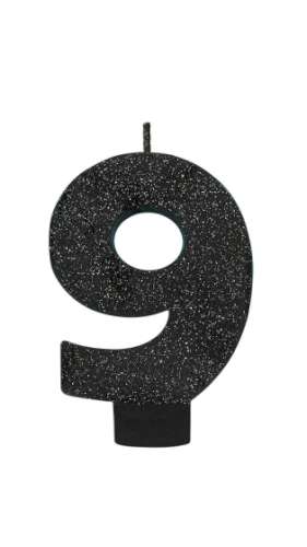 Sparkly Black Candle - No 9